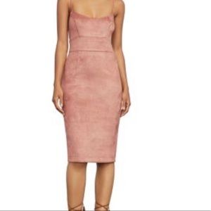 BCBG- Alese Pink Faux-suede dress